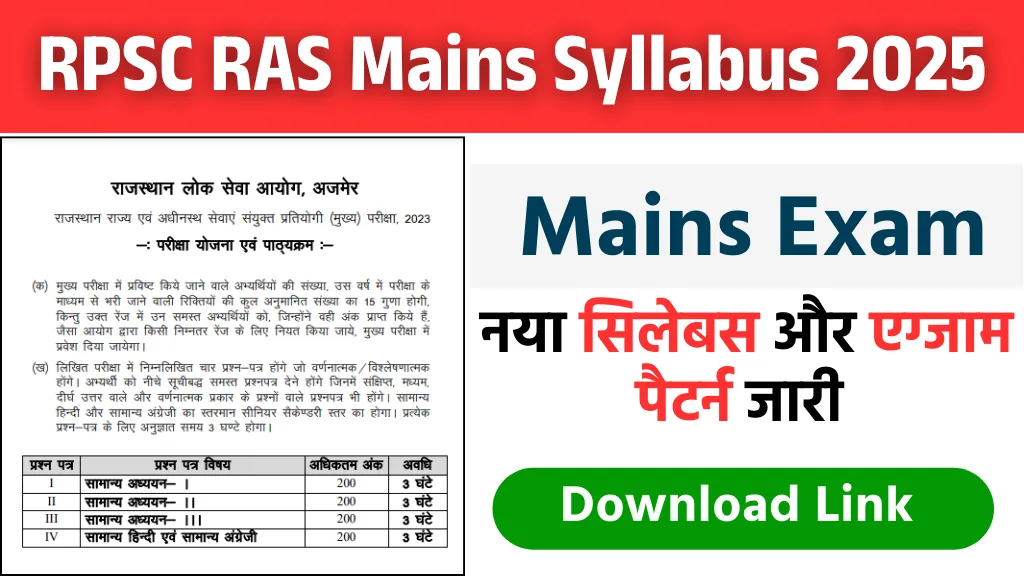 RAS Mains Syllabus